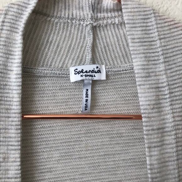 Splendid microstripe 3/4 sleeve open cardigan - Picture 6 of 7